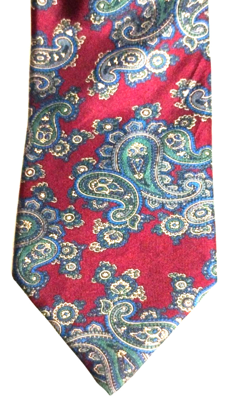 DiMitri Silk Neck Tie Paisley Woven Italy 58" Classic Width Preppy Formal